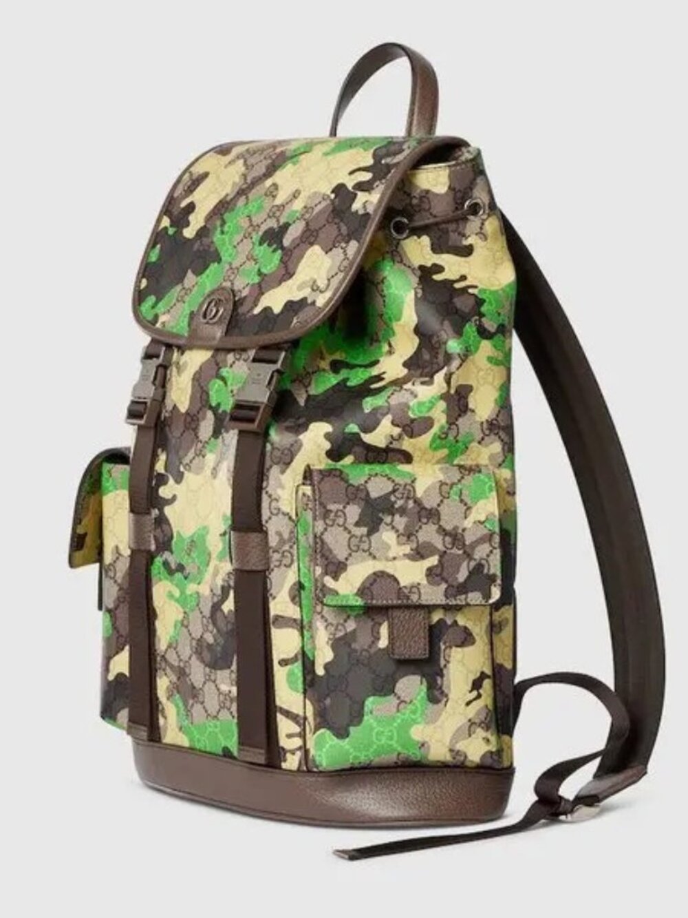 Gucci GG Monogram Camouflage Large Backpack in Green